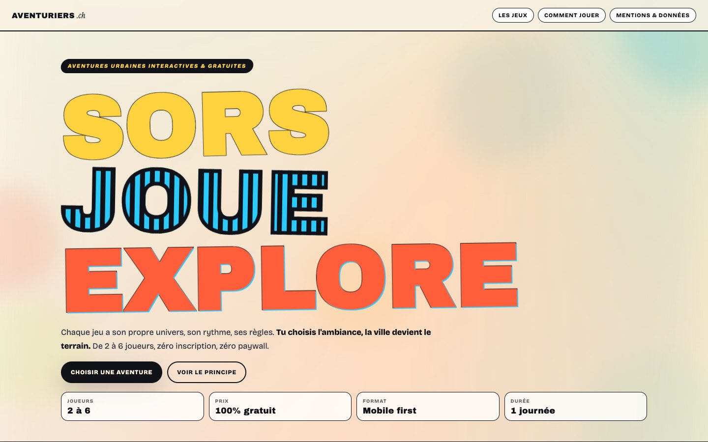 Aperçu Aventuriers.ch